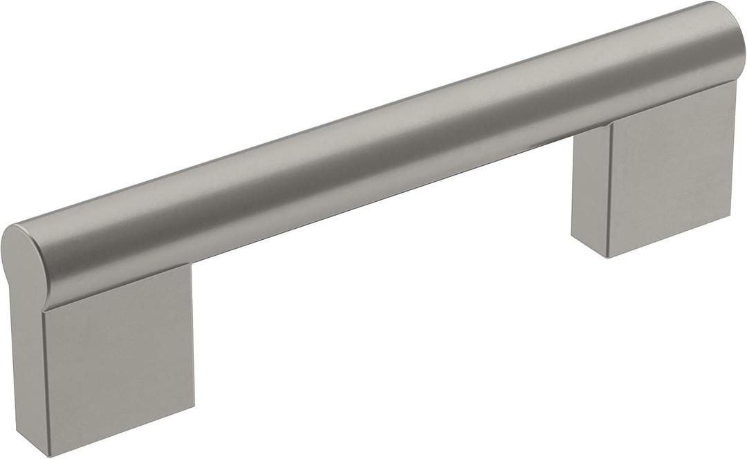 Amerock | Cabinet Pull | Satin Nickel | 3-3/4 inch (96 mm) Center-to-Center | Versa | 1 Pack | Drawer Pull | Cabinet Handle | Cabinet Hardware