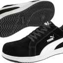 Puma Safety Iconic Suede Low Women's Safety Shoes, Composite Toe, Electrical Hazard Protection, Slip Resistant, Black/White, Size W7 (640015-07-200) (Black)