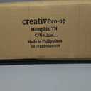 Creative Co-Op Oversize Decorative Rattan Tray with Metal Handles, Tan, Whitewashed