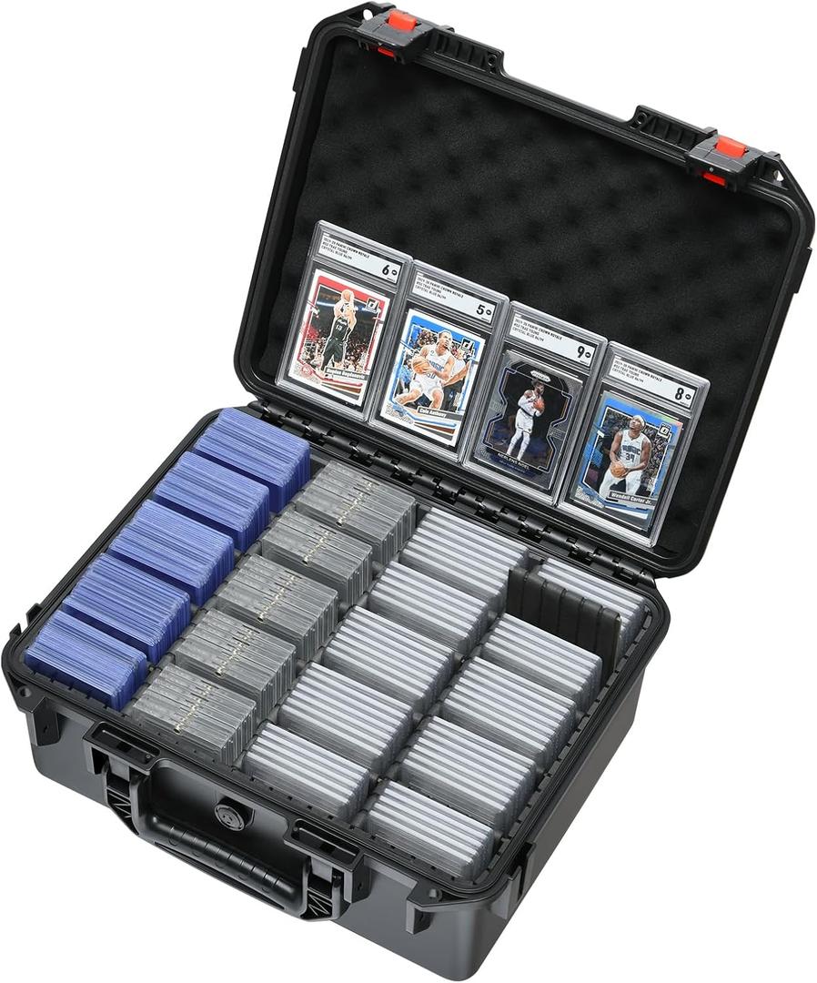 Graded Card Case Storage Box: Trading Card Storage for PSA BGS SGC Toploaders with 12 Dividers, Sports Cards Cases for Baseball Football MTG Slab Holder Collector Gift Carry Organizer Display800+