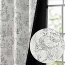 jinchan 95% Blackout Nursery Curtains 84 Inches Long, Bunny Woodland Toile Easter Decor Curtains Grey on Beige Animal Printed Drapes for Bedroom Spring Decoration Farmhouse Window Treatment 2 Panels