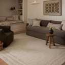 Loloi Amber Lewis Windsor Collection WIN-01 Ivory/Stone 7'-9" x 9'-9", .50" Pile Height, Area Rug, Ivory Stone 