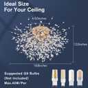 CM MZY 6-Light Sputnik Flush Mount Ceiling Light Fixture, Modern Gold Crystal Firework Ceiling Lights, Close to Ceiling Lamp for Bedroom Kitchen Hallway Entryway Bathroom, Gold