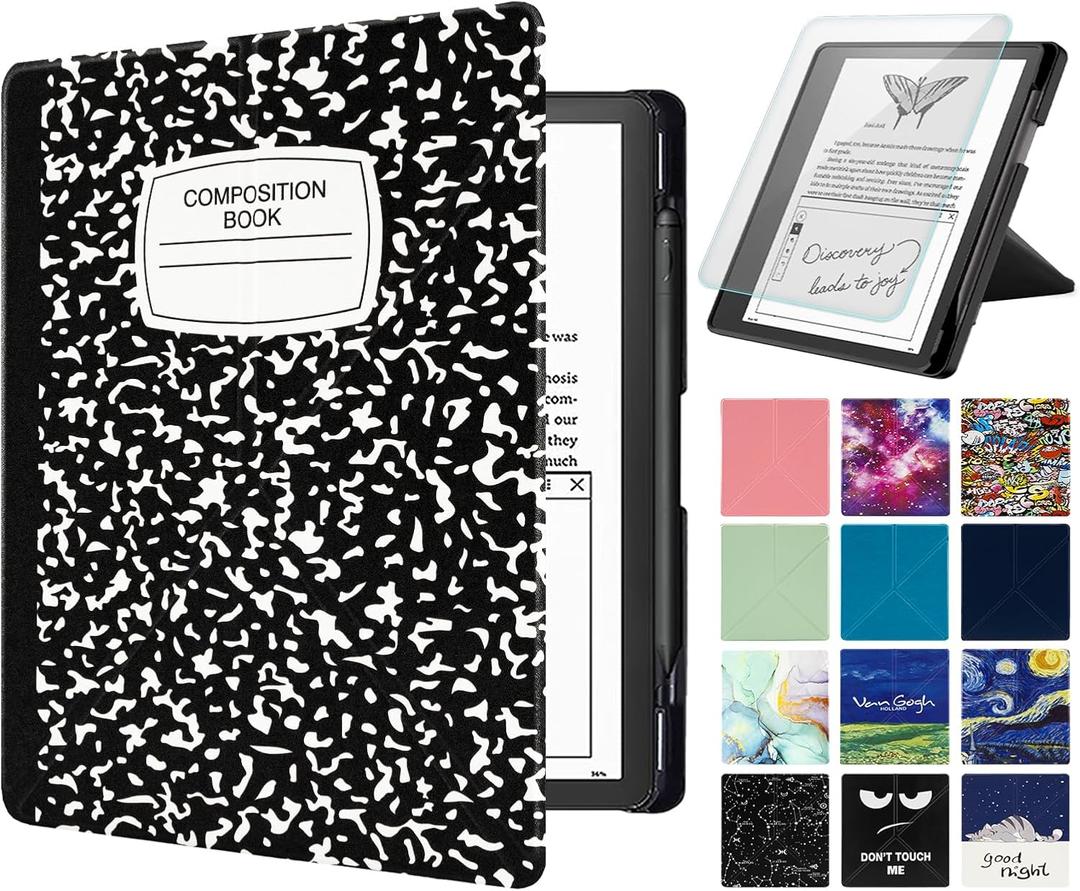 Stand Case Compatible with Kindle Scirbe, Includes a Screen Protector, Premium PU Leather Cover with Auto Sleep/Wake for 10.2 Inch Kindle Scribe (2022/2024 Release), B-Book (One Size)