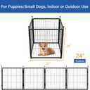 PETREEK Dog Playpen Add-on 24 inch 4 Panels for Indoor & Outdoor Use – Heavy-Duty Metal Pet Fence with Ground Stakes, Rounded Ball Tops for Safety, Stable & Foldable Design, Easy to Assemble