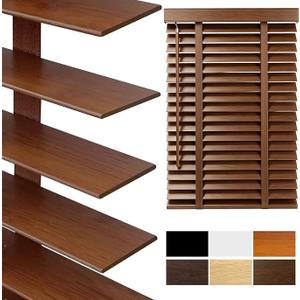 2" Slats Wood Blinds for Indoor Windows: Cordless Solid Wooden Blind&Shades
Paulownia Real Wood Horizontal Blinds for Home Interior Windows 22.5"WX48"H Brown