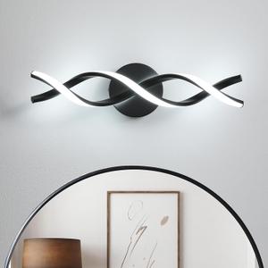 Black LED Vanity Light,Modern Bathroom Light Fixtures Over Mirror,18 inch,6000K Cool White
