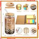 Resurhang 12 Sets/36 Pcs Nurse Week Appreciation Gifts Bulk Inspirational Spiral Notebook with Sticky Note, Ballpoint Pens and 17 oz Clear Glass Cup Thank You Gift for Medical Assistant Coworker