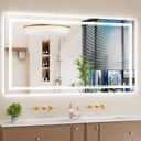 30"x55" LED Bathroom Mirror with Lights, Anti-Fog, Backlit + Front Lit, Dimmable, Led Vanity Mirror for Wall, Lighted Bathroom Mirror, 3 Colors, Shatter-Proof Tempered Glass