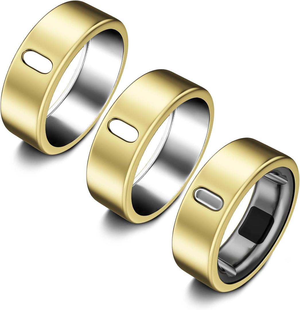 3 Pack Cover Compatible with Oura Ring Gen 4/Oura Ring Gen 3 Horizon/Heritage, Support Charging with Cover on, Anti-Scratch TPU Protector for Men Women (Size 10, Gold)