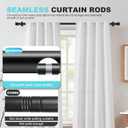 Long Curtain Rods 120 to 170 Inches - Heavy Duty Adjustable Drapery Rod for Wide Windows, Sliding Doors, Patios, 1 Inch All Metal, 4 Brackets, Ceiling & Wall Mount, Black