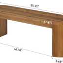 LITTLE TREE 55” Solid Wood Entryway Bench, Farmhouse Dining Bench with Fluted Legs & Half Round Curved Sides, Long Shoe Bench with Storage, Wooden End of Bed Bench for Bedroom, Dining Room