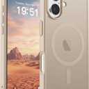 SUPFINE Magnetic for iPhone 17 Case (Compatible with MagSafe)(Military Grade Drop Protection) Translucent Matte Shockproof with Anti-Fingerprint Phone Cover 2025,Desert Gold