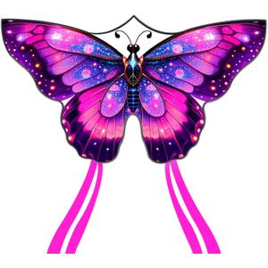 Large Butterfly Kite for Adults and Kids Ages 4-8 & 8-12 Easy to Fly, 55''X28'' Single Line Kite for Outdoor, Park or Beach