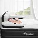 YITAHOME FullXL Size Air Mattress with Headboard and Pump, 18in Blow Up Mattress with Carry Bag, and Nozzles for Home, Camping, and Travel, Black