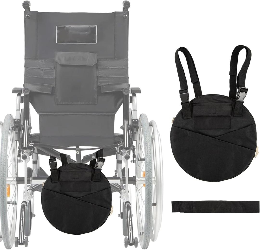 2000ml Catheter Bag Covers, Foley Catheter Bag Cover for Wheelchair, Foley Catheter Bag Holder with Storage Pockets Bard Urinary Drainage Bag with Adjustable Strap, Nephrostomy Bag Holder (Black)