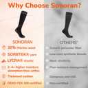 Merino Wool Compression Socks for Women Men (2/3 Pairs) Knee High Winter Thermal Thick Warm for Nurse Pregnant Travel