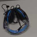 Gaming Headset for PS4, PC, Xbox One, PS5, for Nintendo Switch, Wired Over Ear Headphones with Stereo Surround Sound, Noise-Cancelling Microphone, LED Lights for Kids Adults, Black Blue