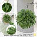 FOREST PRINCE 50" Fake Ferns Bush Plants with 96 Frond, 2 Faux Ferns for Outdoors Planter Large Garden Porch Entrance Balcony Windowsill Home Decor