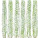 Lvydec 6pcs Artificial Vines Fake Greenery Garland Willow Leaves with Total 30 Stems Hanging for Wedding Party Home Garden Wall Decoration