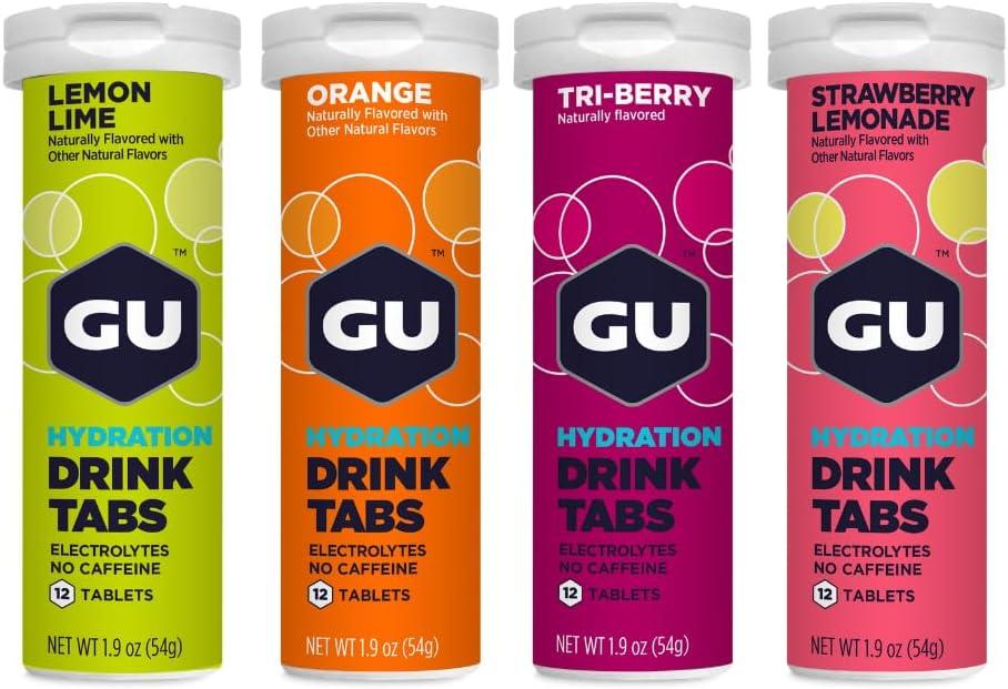 GU Energy Hydration Electrolyte Drink Tablets, Enhanced Endurance Sports Drink for Running, Cycling, Triathlon, 4-Count (48 Servings), Assorted Flavors, BBD: 03/2027