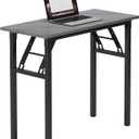 Need Small Desk 31 1/2" No Assembly Foldable Writing Table,Sturdy and Heavy Duty Folding Computer Desks for Small Space/Home Office/Dormitory AC5LB(80 * 40) (Gray & Black Frame)