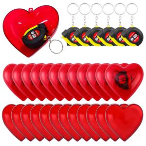 Kingdder 24Pcs Valentines Day Gifts for Men Mini Measuring Tape Keychain Heart Shaped Box Set Employee Boyfriend Husband Adult Party Favors Measuring Tape for Men Wedding Anniversary Supply