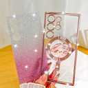 Fiyart Designed for Samsung Galaxy S24 Ultra Case,Compatible with MagSafe Love Heart Plating Camera Protection Clear Glitter Magnetic for Women Girls Shockproof Phone Cover Bumper 6.8"-Pink