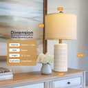 PoKat 20.75" Small Modern Ceramic Table Lamps Set of 2 for Bedroom, White Bedside Lamps for Night Stands, Farmhouse Desk Decor Gift Nightstand Table Lamps for Living Room End Table Beige