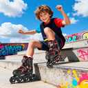 2PM SPORTS Torinx Green Boys Adjustable Inline Skates, Fun Beginner Roller Skates for Kids, Youth, Girls, Men and Women
