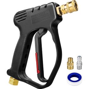 MEKOH Short Pressure Washer Gun, 4000 PSI High Power Washer Spray Gun, 10.5 GPM Foam Gun with 3/8'' Quick Connect, Stubby Pressure Washer Trigger Handle with M22-14mm Adapter for Extension Wand & Hose