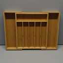 Kitsure Silverware Organizer - Expandable Bamboo Kitchen Drawer Organizer for Cooking Utensils and Cutlery, Sturdy & Thickened Kitchen Organizers and Storage Solution, Large, Natural