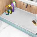 TigeJoy 31" x 22" Under Sink Mats for Kitchen Waterproof, Leak-Proof Silicone Mat Sink Protector and Cabinet Liner, Kitchen Essentials Organizer and Storage, Boot or Shoe Tray, Pet Feeding Mat (White)