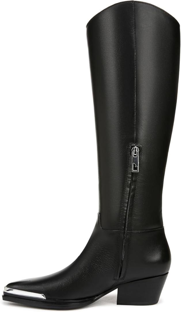 Franco Sarto Women's Billie Knee High Fashion Cowboy Boot (6, Black)