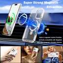 UMIONE for iPhone 16 Pro Clear Magnetic case with Stand and Finger Ring, Compatible with magsafe, Shockproof Transparent Hard Plate, Full Body case, Universal for Boys and Girls 6.1 - White