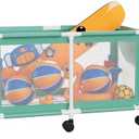 Jotesnew 365 Gallon 103" L Extra Large Swimming Pool Storage Bin, Pool Noodles Holder, Toys, Floats, Balls and Floats Equipment Mesh Rolling Storage Organizer Bin, 103" Lx32 Wx35 H (Acid Lime)