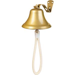 Hanging Bell Dinner Bell Outdoor Bell Bracket Mount Wall Bell Indoor Rope Bell Ship/Boat/Nautical/Door/School/Reception/Home/Church Bell(Gold)