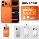 for iPhone 17 Pro Max Case with Stash Lens Stand and 9H Screen Protector, Fit for MagSafe, Military-Grade Drop Protection Phone Case for iPhone 17 Pro Max, 360 Full Protection, Frosted Clear