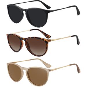 WOWSUN Retro Polarized Sunglasses Womens 2026 Trendy Round Classic Glasses