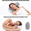 Bespilow Camping Travel Pillow for Sleeping - Memory Foam Cervical Neck Support Pillow for Neck Pain Relief, Inflatable Alternative, Compressible Cooling Orthopedic Pillow for Backpacking, Airplane