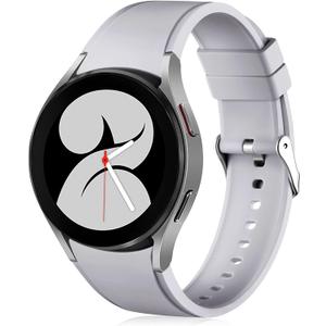 Lerobo No Gap Band Compatible With Samsung Galaxy Watch 7 5 4 6 (44mm 40mm), Watch 5 Pro (45mm), 4 Classic (46mm 42mm) - 20mm Quick Release Sport Replacement for Women Men (LightGray)