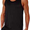 Amazon Essentials Men's Active Quick Dry Tech Stretch Lightweight Gym Tank Top, Black, X-Large