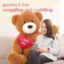 Tezituor Giant Teddy Bear Stuffed Animal 5Ft with Heart,Large I Love You Bear Plush Toys for Kids Gift for Girlfriend