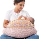 Momcozy Original Nursing Pillow for Breastfeeding-Innovative Safety Guard - Wider Feeding Pillows for More Support for Mom & Baby- Easier Nursing & Hand Free- Fit for All, Removable Cotton Cover (Pink Snuggle)