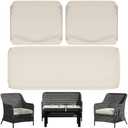 Cethytirko 3 Pack Outdoor Patio Seat Cushions Replacement Covers Fit for 4 Pieces 4-Seater Wicker Rattan Patio Conversation Set Loveseat Chair Couch