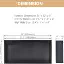 Matte Black Shower Niche 24" X 12" (Inner Size 23.2" X 11.2") 304 Stainless Steel Wall Niche Bathroom Shelf for Shower Wall No Tile Needed, Recessed Niche Shower Insert for Bathroom Storage, 24W * 12H