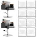 Hoolerry 8 Pcs Square Salon Chair Covers - Clear Plastic, 19.7 Inch for Standard Salon & Office Chairs(Black Edge)