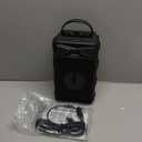 iLive ISB202B ISB202B Portable 8-in. 10-Watt Bluetooth Rechargeable Party/Karaoke Tailgate Speaker with Party Lights and Wired Microphone