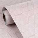FunStick Minimalist Nude Pink Wallpaper Peel and Stick Diamond Geometric Peel and Stick Wallpaper for Girls Bedroom Bathroom Walls Removable Modern Light Pink Contact Paper for Cabinets 15.8"x78.8"