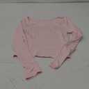 WDIRARA Women's Square Neck Bow T Shirt Long Sleeve Tee Going Out Top T-Shirts (Large, Pink)